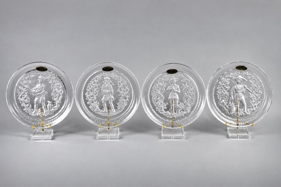 Cristalleries De Vianne Seasons Plates w/COAs