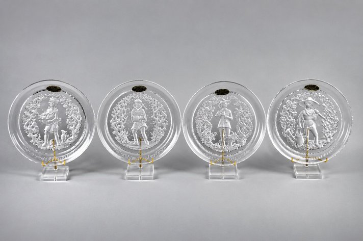 Cristalleries De Vianne Seasons Plates w/COAs