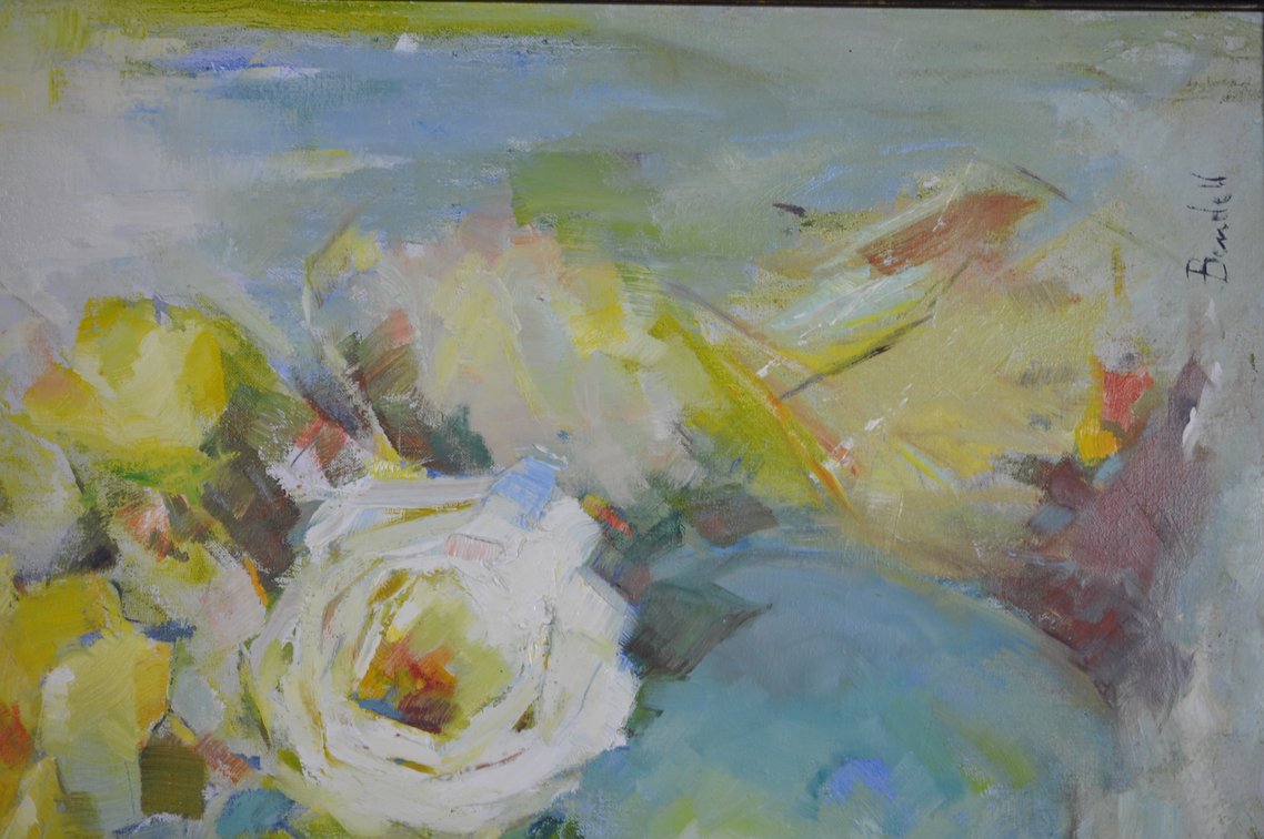 Marilyn Bendell, Flowers in a Vase Oil Painting