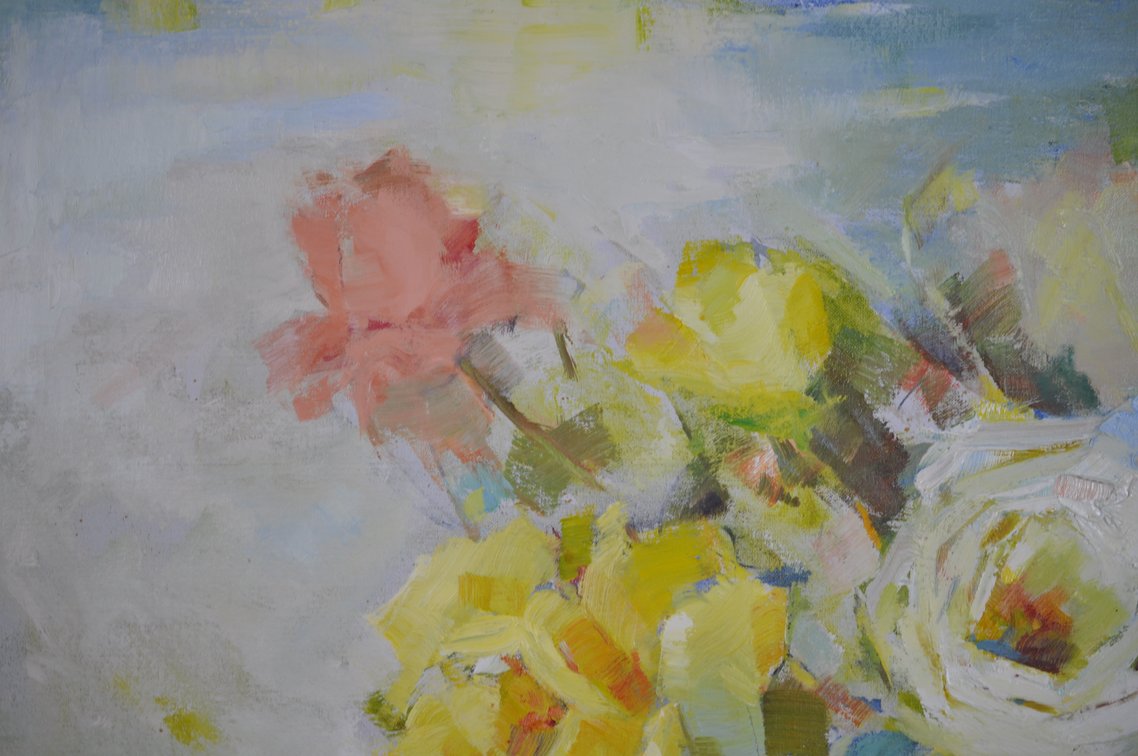 Marilyn Bendell, Flowers in a Vase Oil Painting