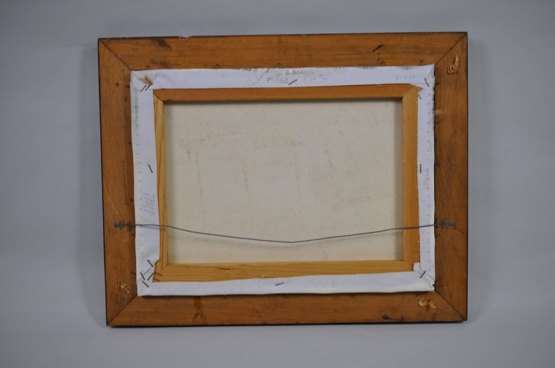 W. Jones, Signed Boats at the Dock Oil Painting, photo 12 of 12