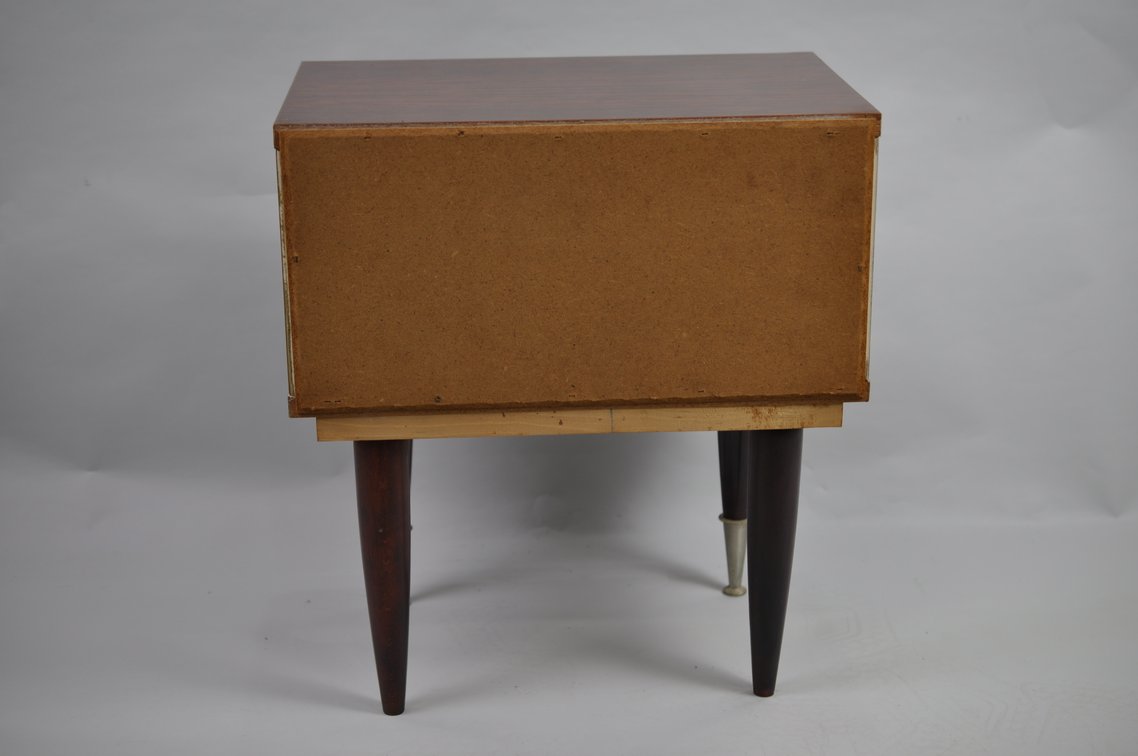Belgian Mid-Century Nightstand Trimmed w/Chrome, photo 10 of 13