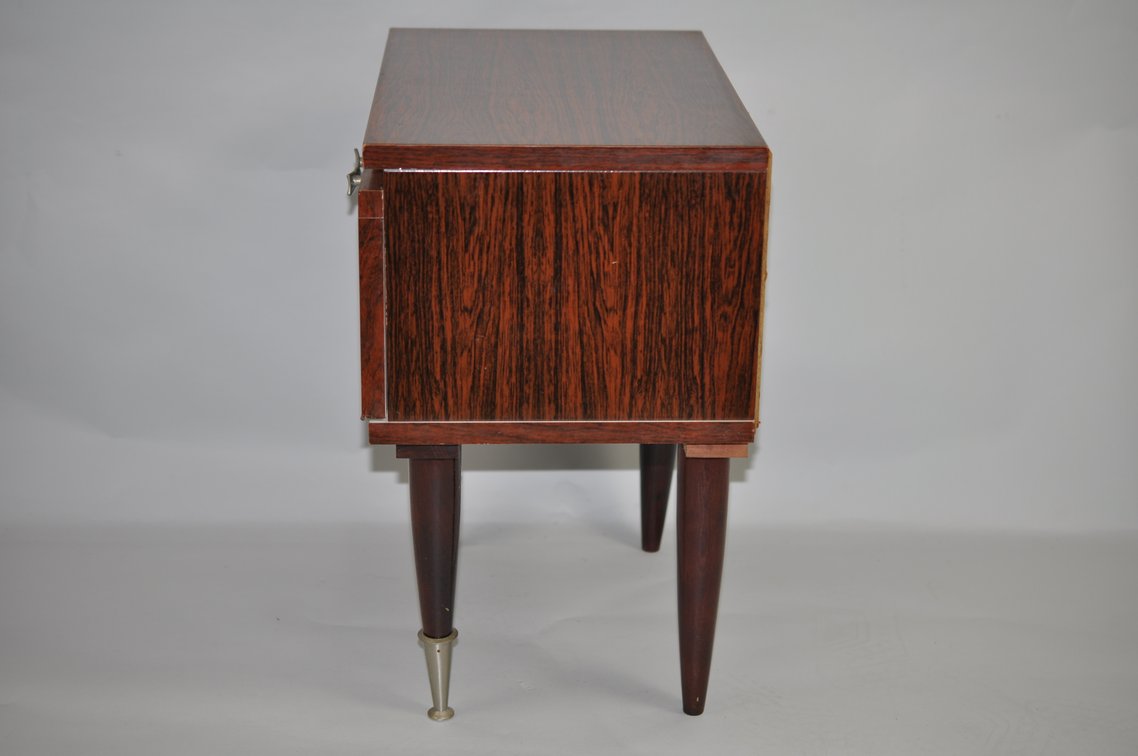 Belgian Mid-Century Nightstand Trimmed w/Chrome, photo 9 of 13