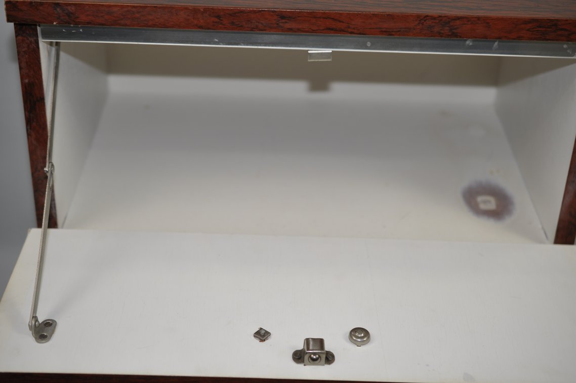 Belgian Mid-Century Nightstand Trimmed w/Chrome