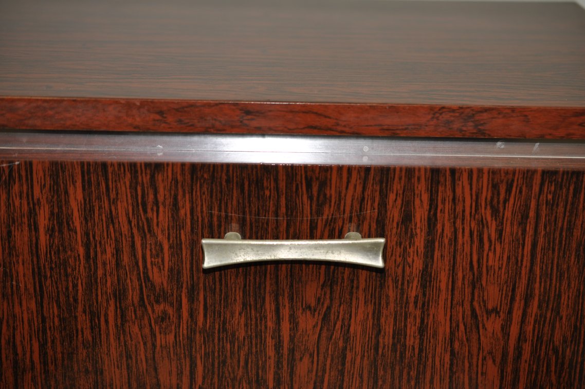 Belgian Mid-Century Nightstand Trimmed w/Chrome
