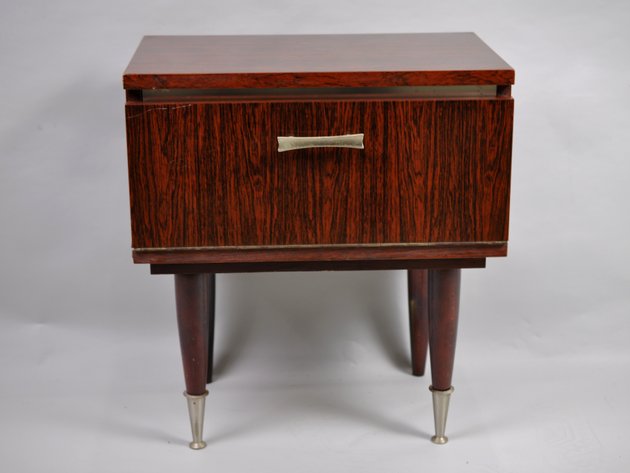 Belgian Mid-Century Nightstand Trimmed w/Chrome