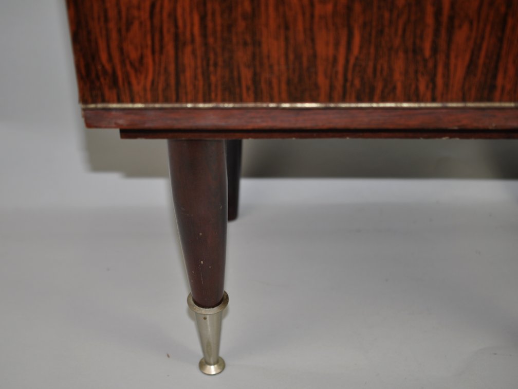 Belgian Mid-Century Nightstand Trimmed w/Chrome