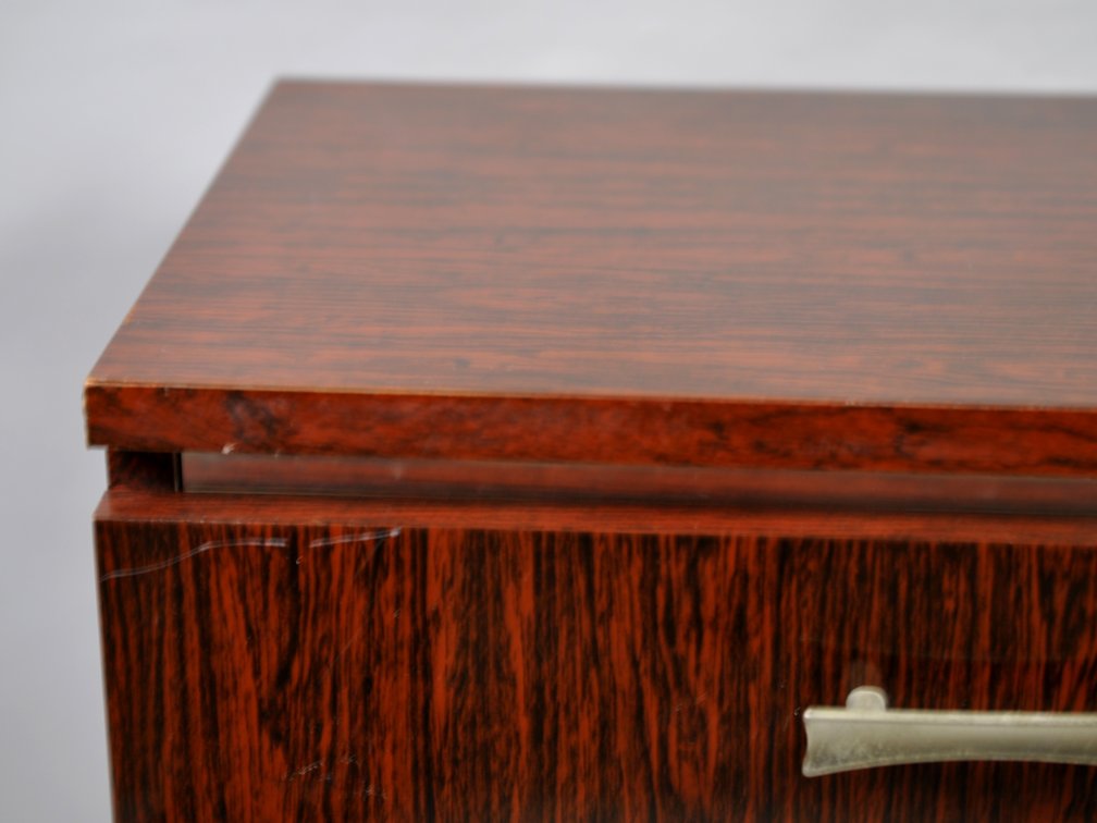 Belgian Mid-Century Nightstand Trimmed w/Chrome