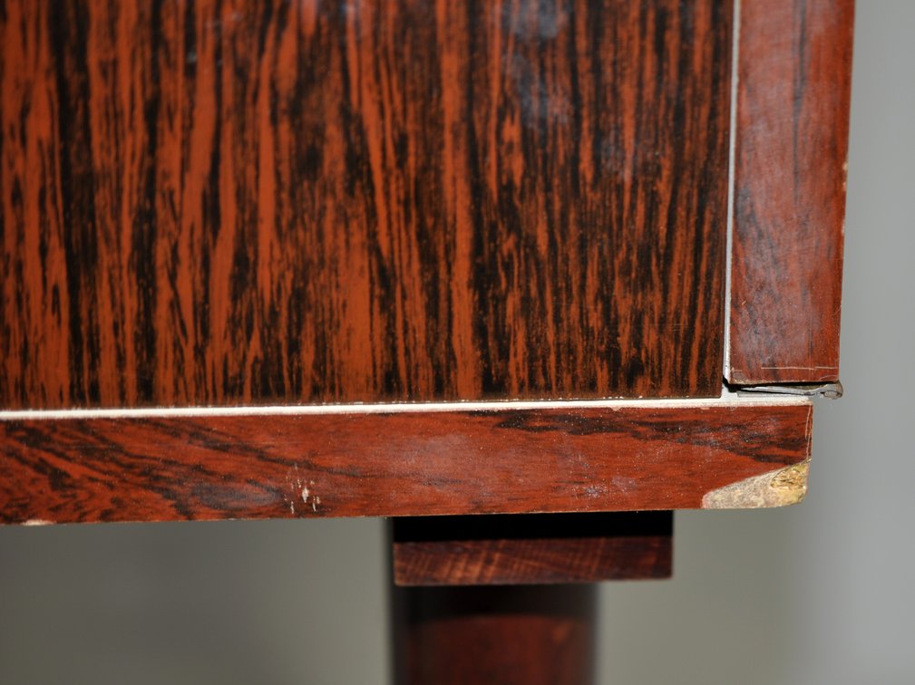 Belgian Mid-Century Nightstand Trimmed w/Chrome, photo 12 of 13