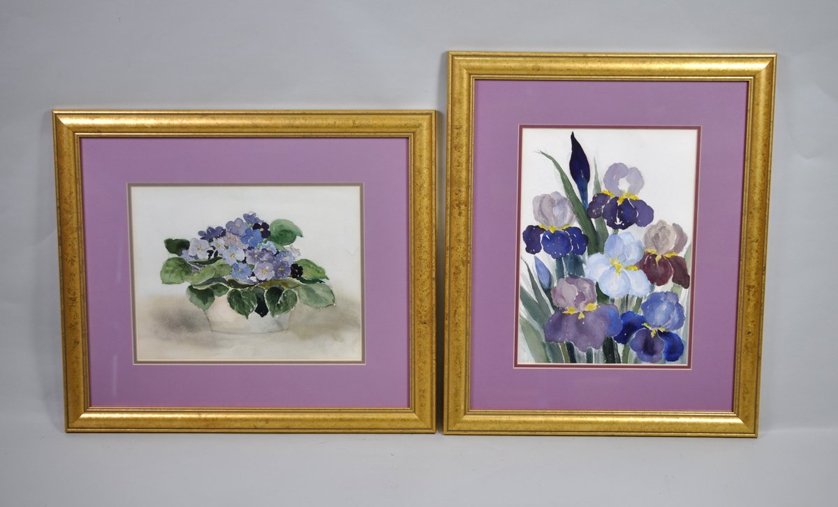 Original Floral Watercolor Paintings Set