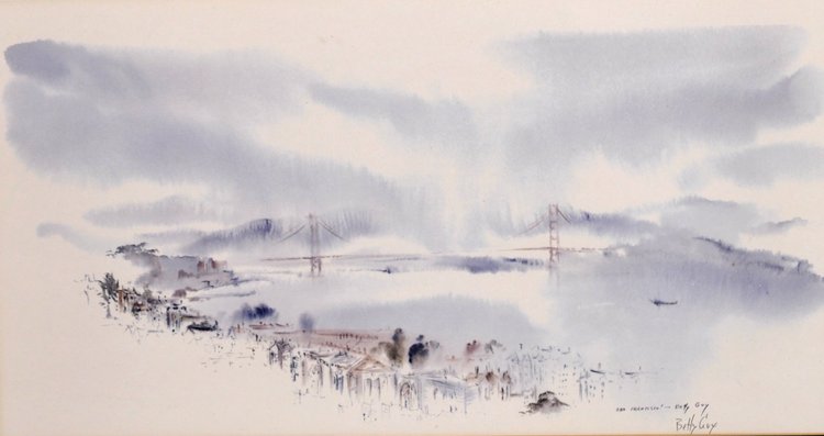 Betty Guy, Signed San Francisco Watercolor Print
