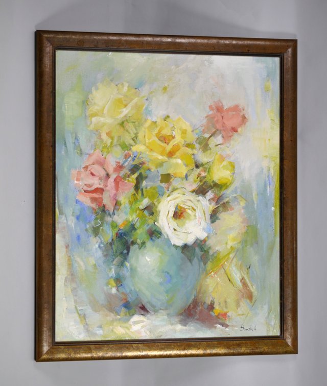 Marilyn Bendell, Flowers in a Vase Oil Painting