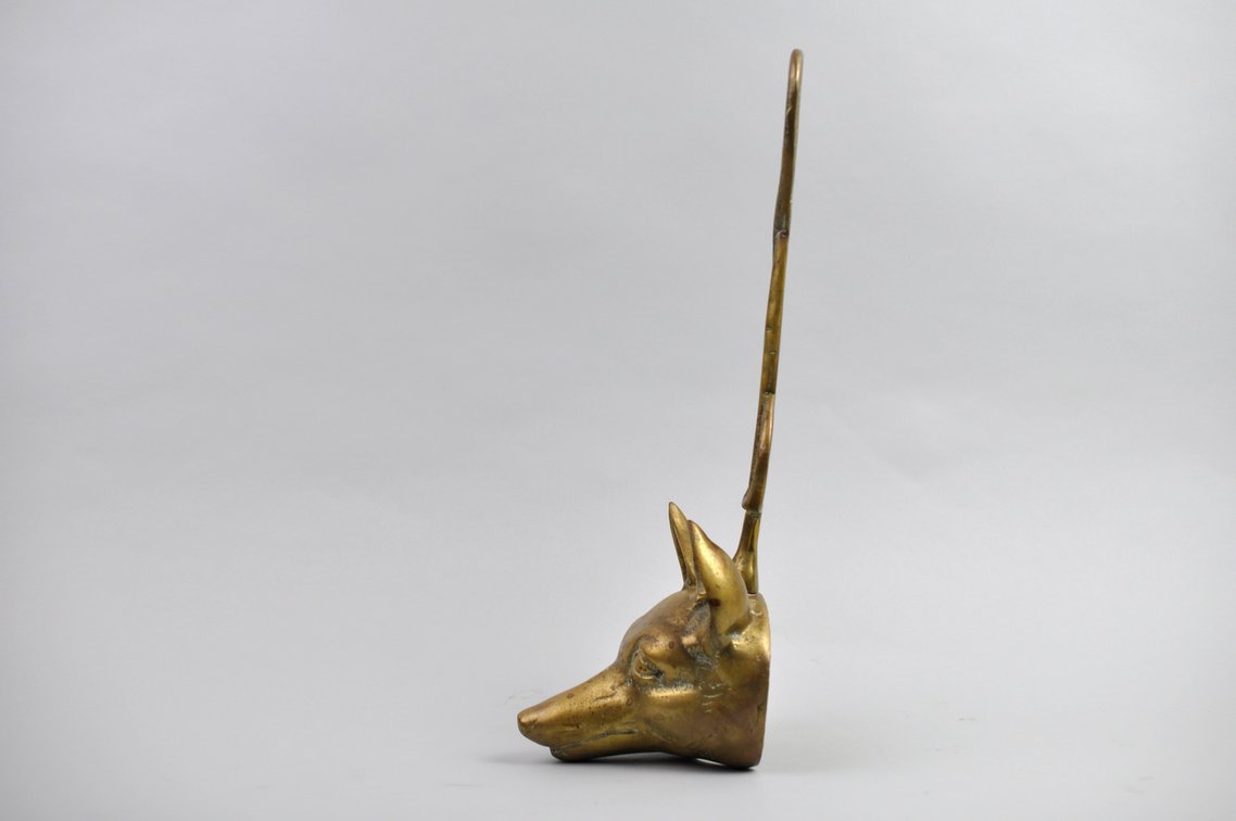 Brass Fox and Whip Doorstop