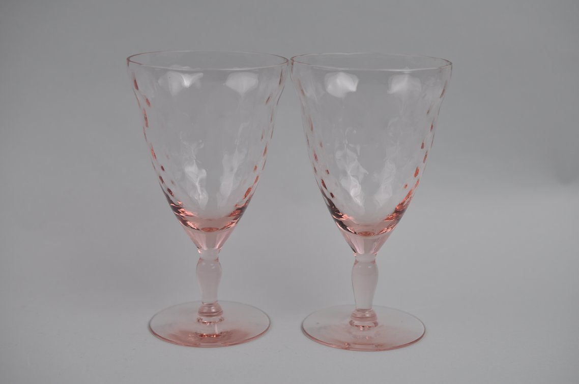 Pink Depression Plates and Glasses