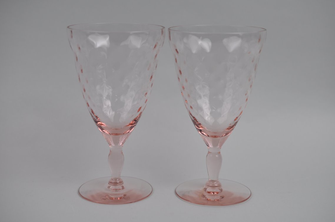 Pink Depression Plates and Glasses