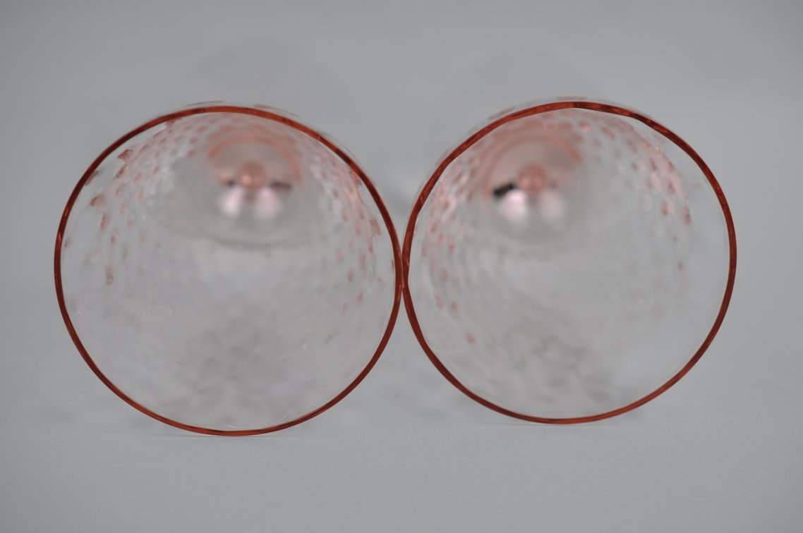 Pink Depression Plates and Glasses
