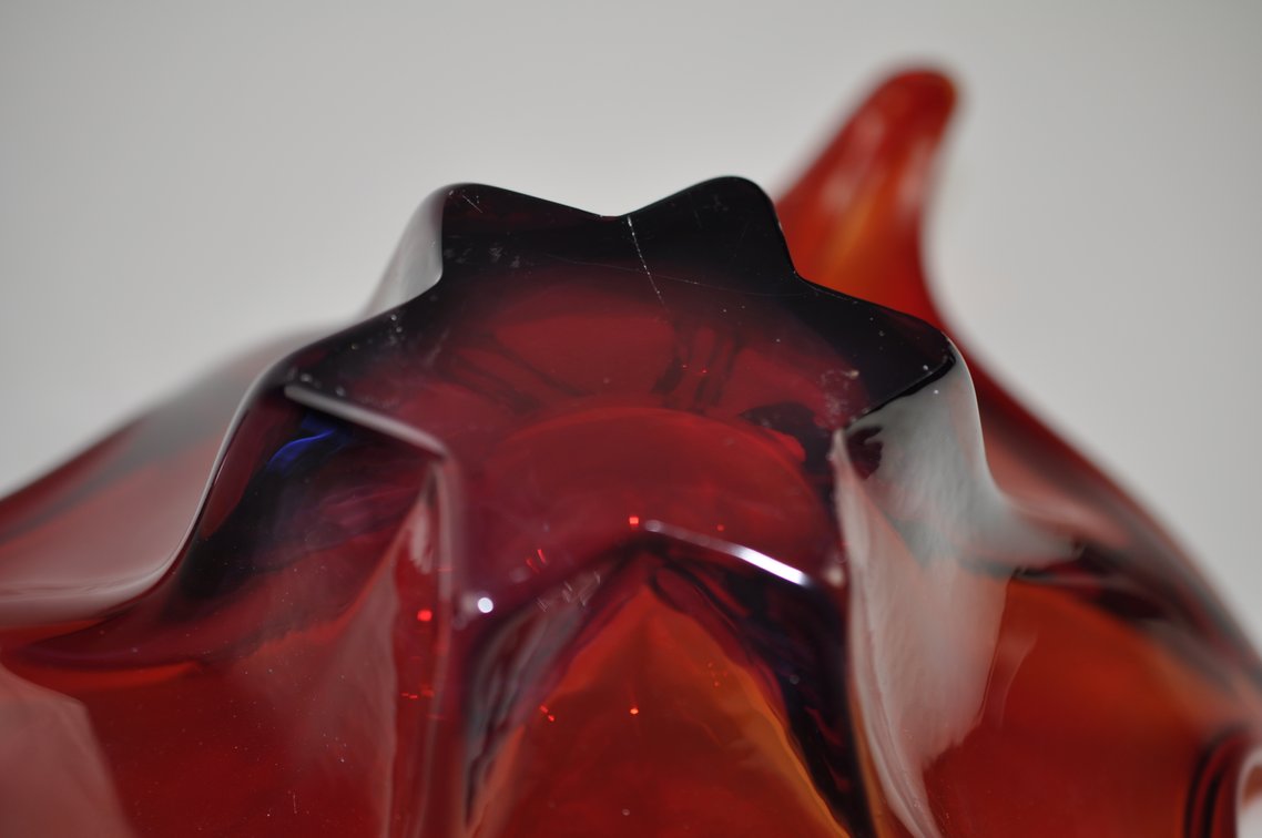 Murano Deep Red 6-Point Centerpiece Bowl, photo 11 of 12