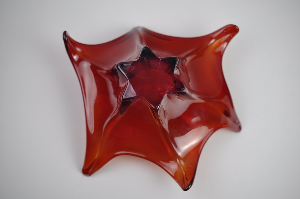 Murano Deep Red 6-Point Centerpiece Bowl, photo 10 of 12