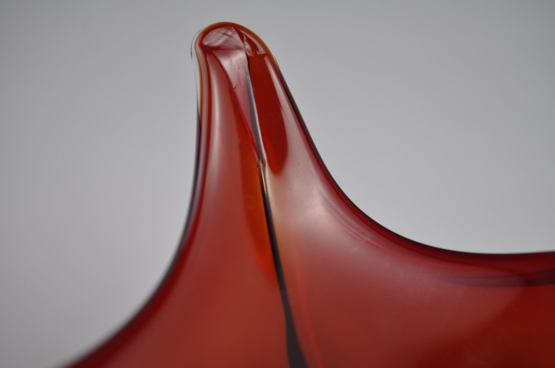 Murano Deep Red 6-Point Centerpiece Bowl