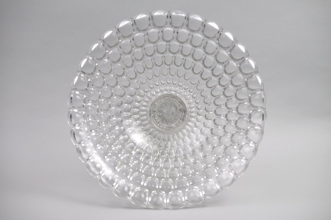 Thumbprint Glass Compote Bowl