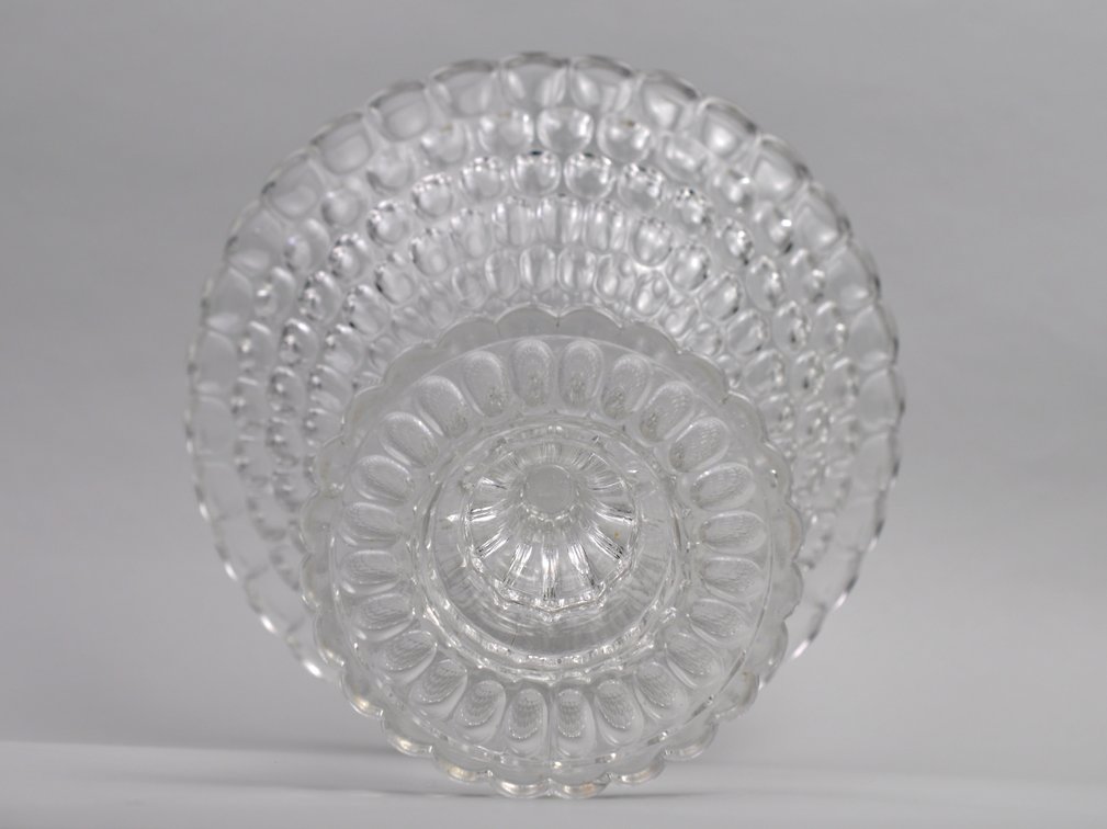 Thumbprint Glass Compote Bowl