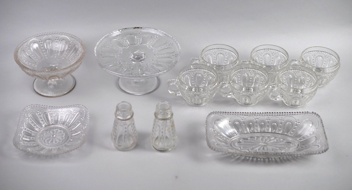 Wisconsin Beaded Dewdrop Pressed Glass Collection