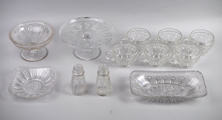 Wisconsin Beaded Dewdrop Pressed Glass Collection