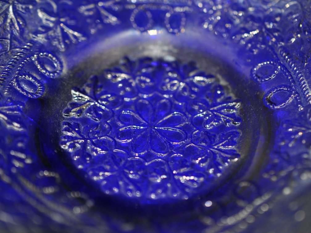 Fenton Cobalt Blue Carnival Glass Bowl