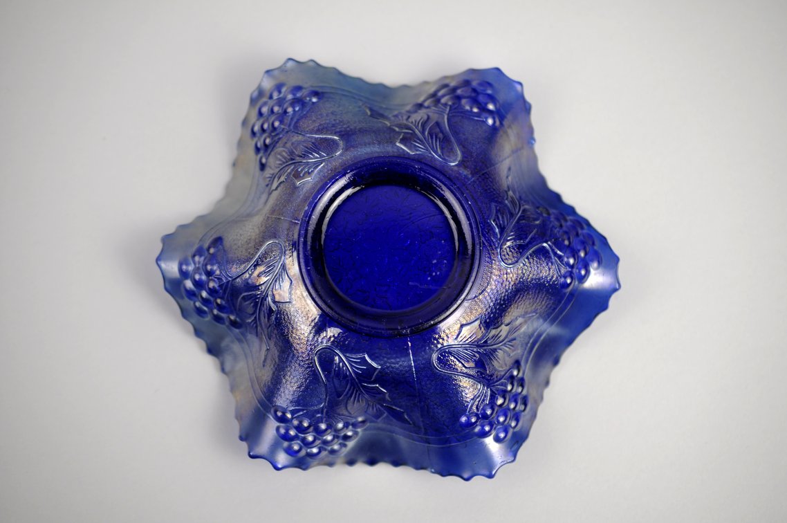 Fenton Cobalt Blue Carnival Glass Bowl