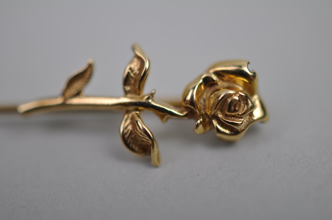 14K Gold Rose Pin, photo 2 of 9