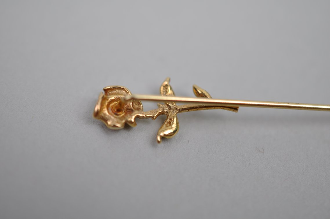 14K Gold Rose Pin, photo 6 of 9