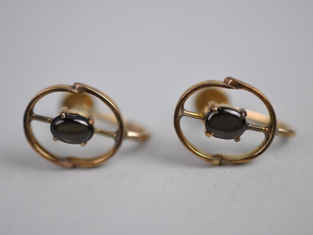 14k Gold Black Star Sapphire Jewelry Set