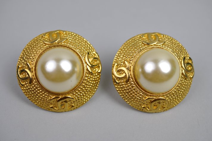 Chanel Faux Pearl Clip-on Earrings