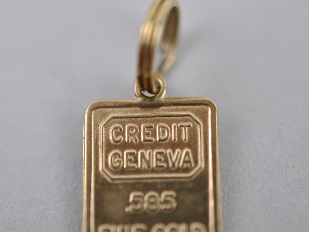 14K Yellow Gold "Bar" Charm