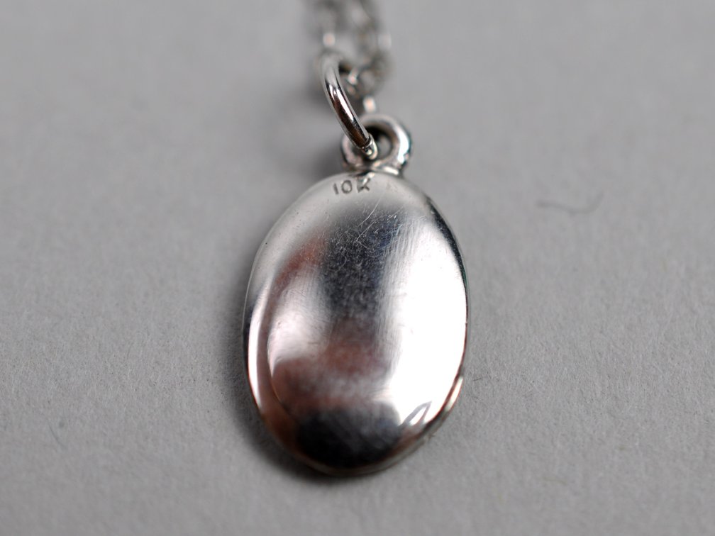 10K White Gold Necklace Charm