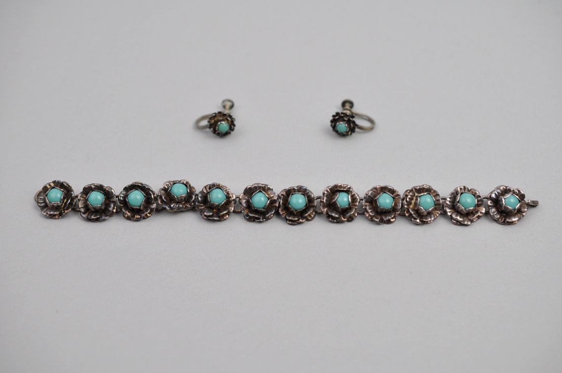 Sterling Silver Mexico Bracelet Earrings
