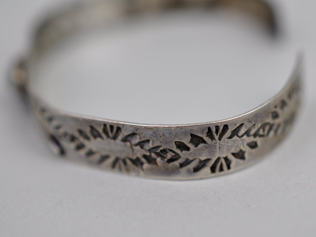 Silver Southwestern Turquoise Ring Bracelet, photo 10 of 12