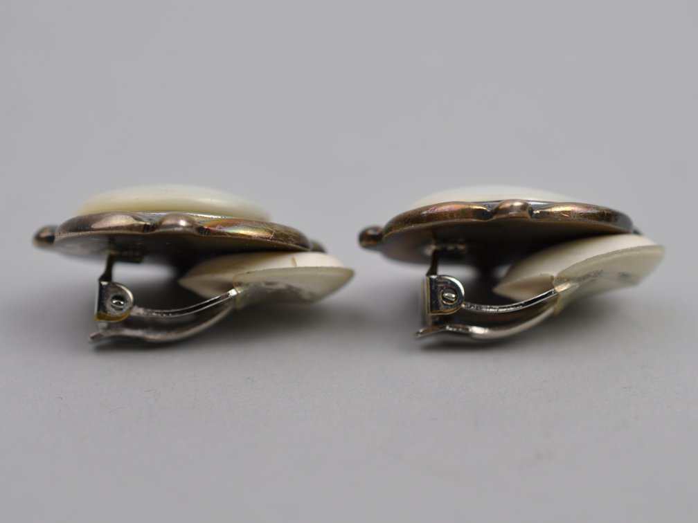Sterling Silver Mother-of-Pearl Brooch & Earrings