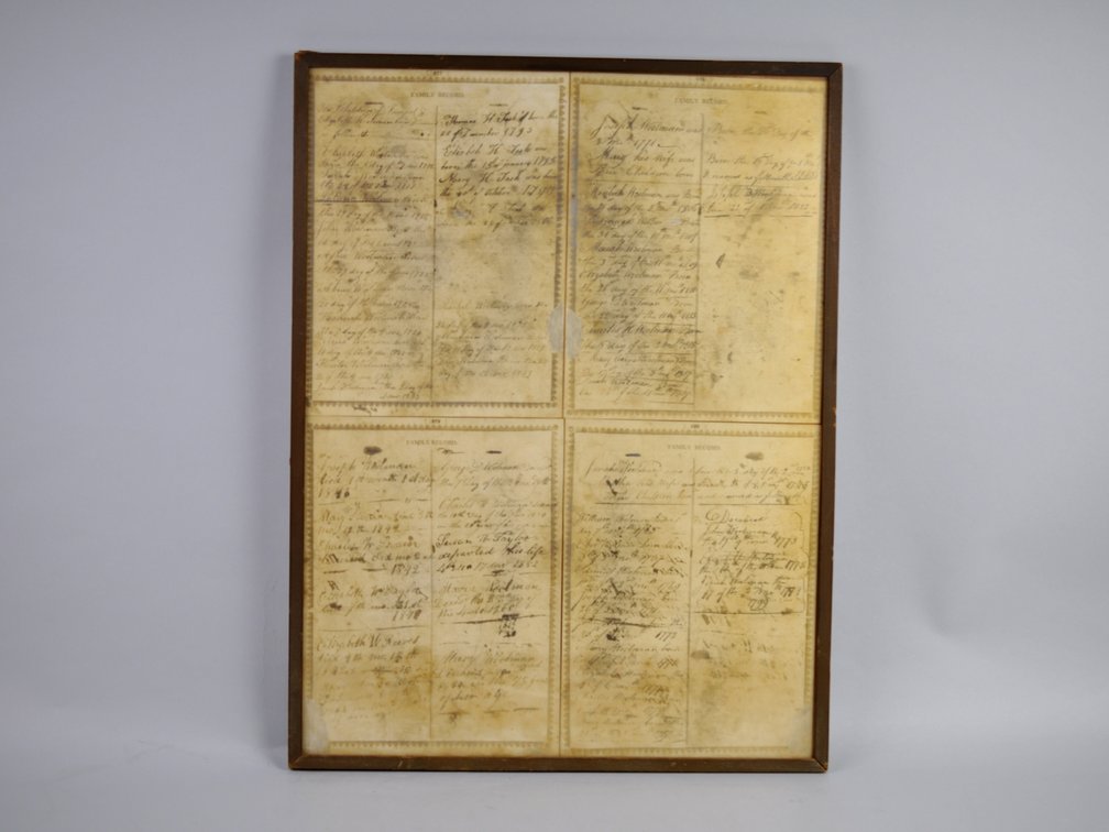 19th Century Family Bible Record Pages