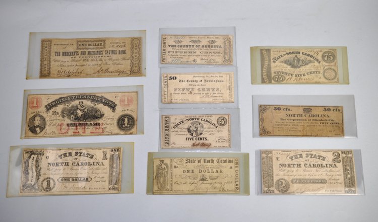 Civil War VA & NC Banknotes Collection