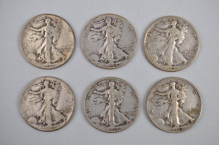 Walking Liberty Silver Half Dollar Coins
