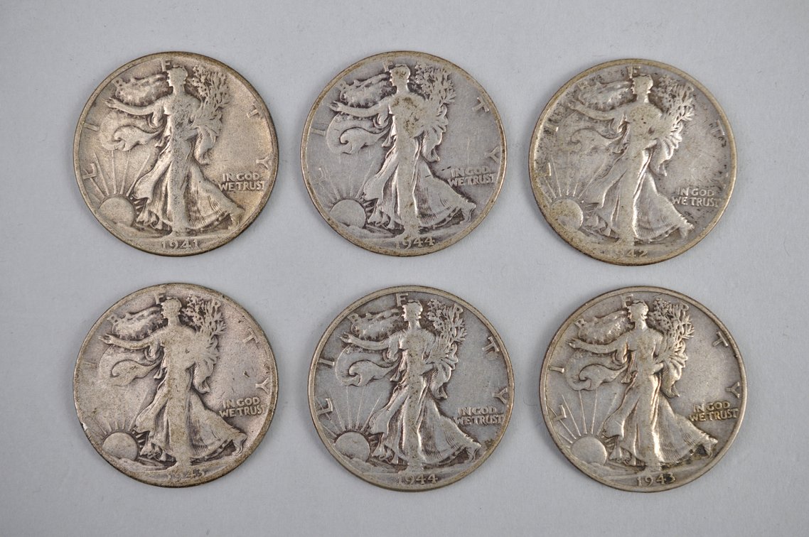 Walking Liberty Silver Half Dollar Coins