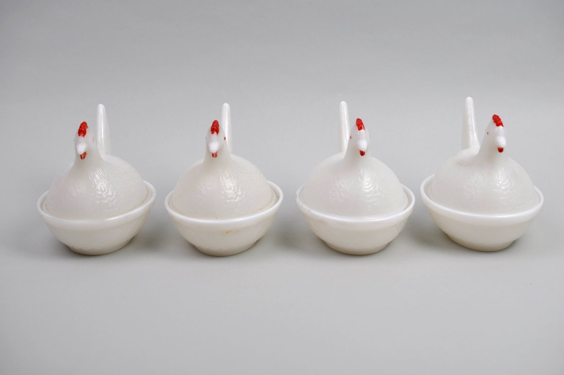 Milk Glass Hen on Nest Dishes, photo 2 of 15