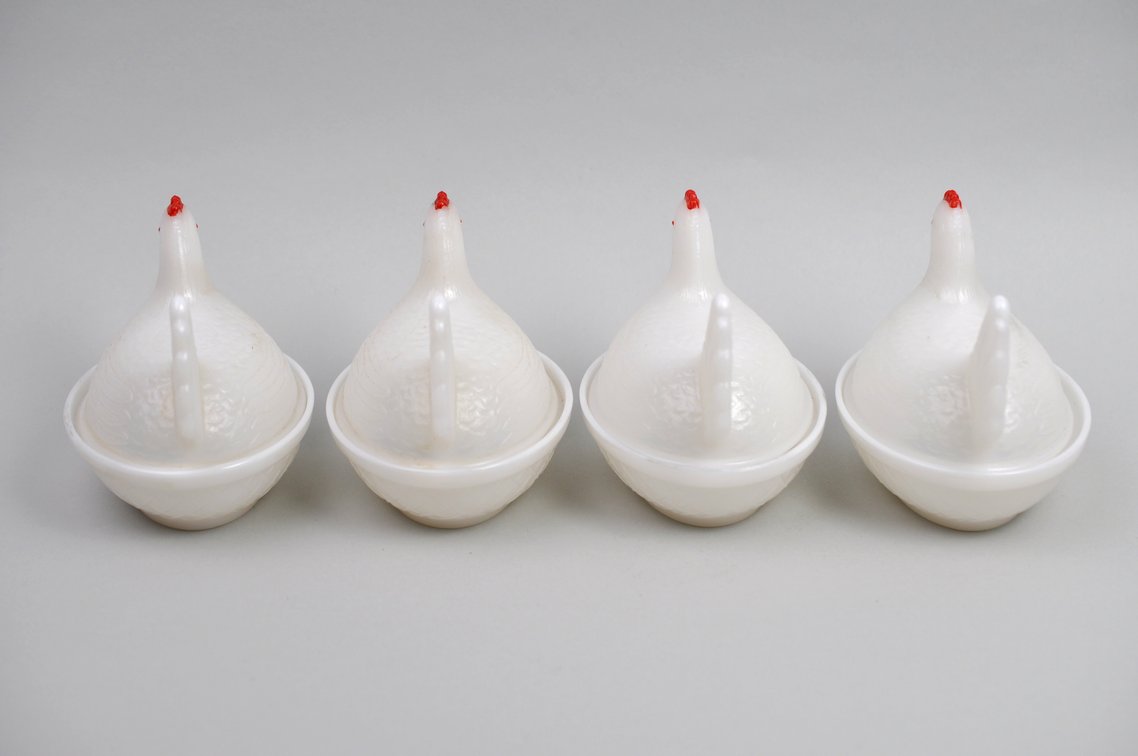Milk Glass Hen on Nest Dishes, photo 4 of 15