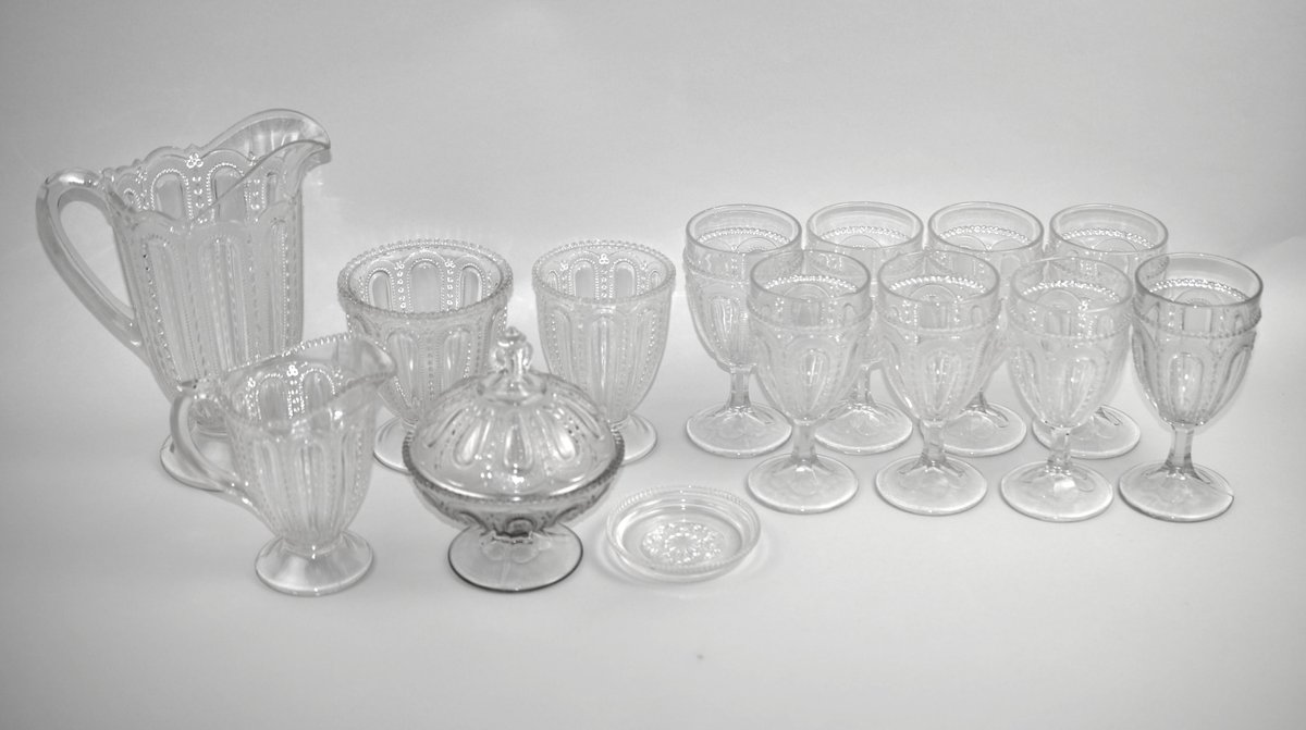 Wisconsin Beaded Dewdrop Pressed Glass Collection
