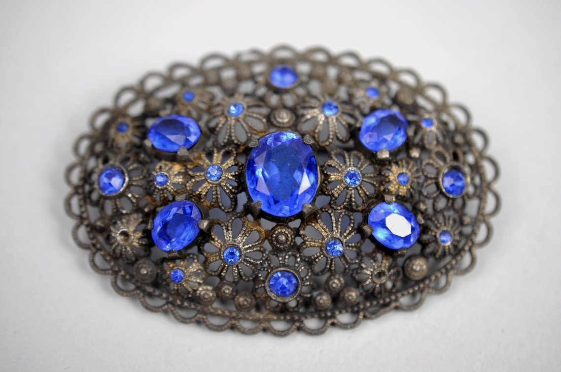 Brooch Pins Czech Glass Victorian Revival Art Deco, photo 11 of 25