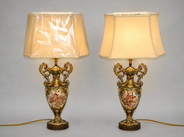 Capodimonte-Style Cupid Lamps