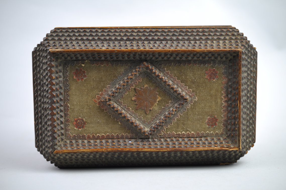 Antique Tramp Art Jewelry Box