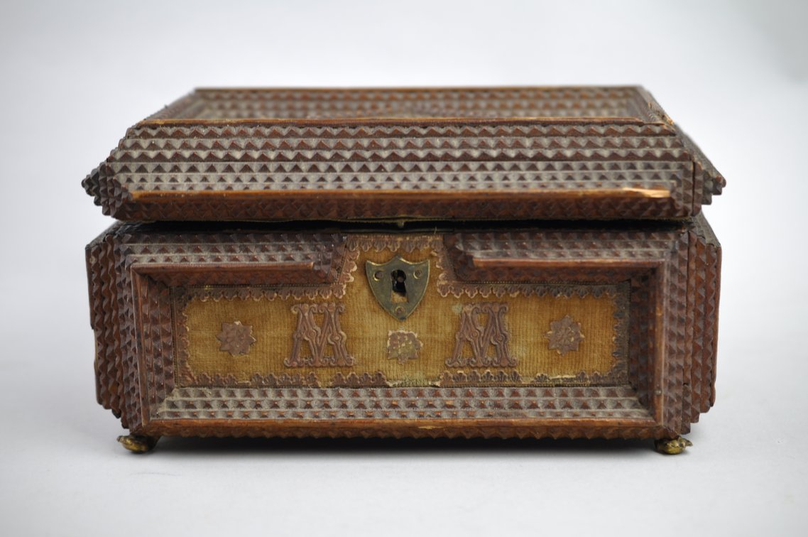 Antique Tramp Art Jewelry Box