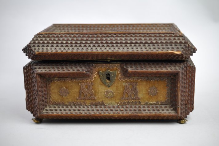 Antique Tramp Art Jewelry Box